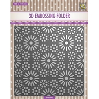 NEW Nellie Snellen 3D Embossing Folder Square Frame - Flower Pattern