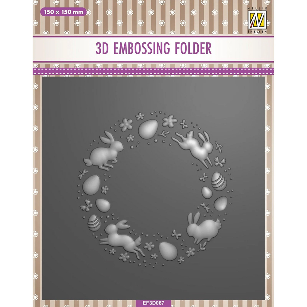 BACK IN STOCK  Nellie Snellen 3D Embossing Folder - Easter Wreath