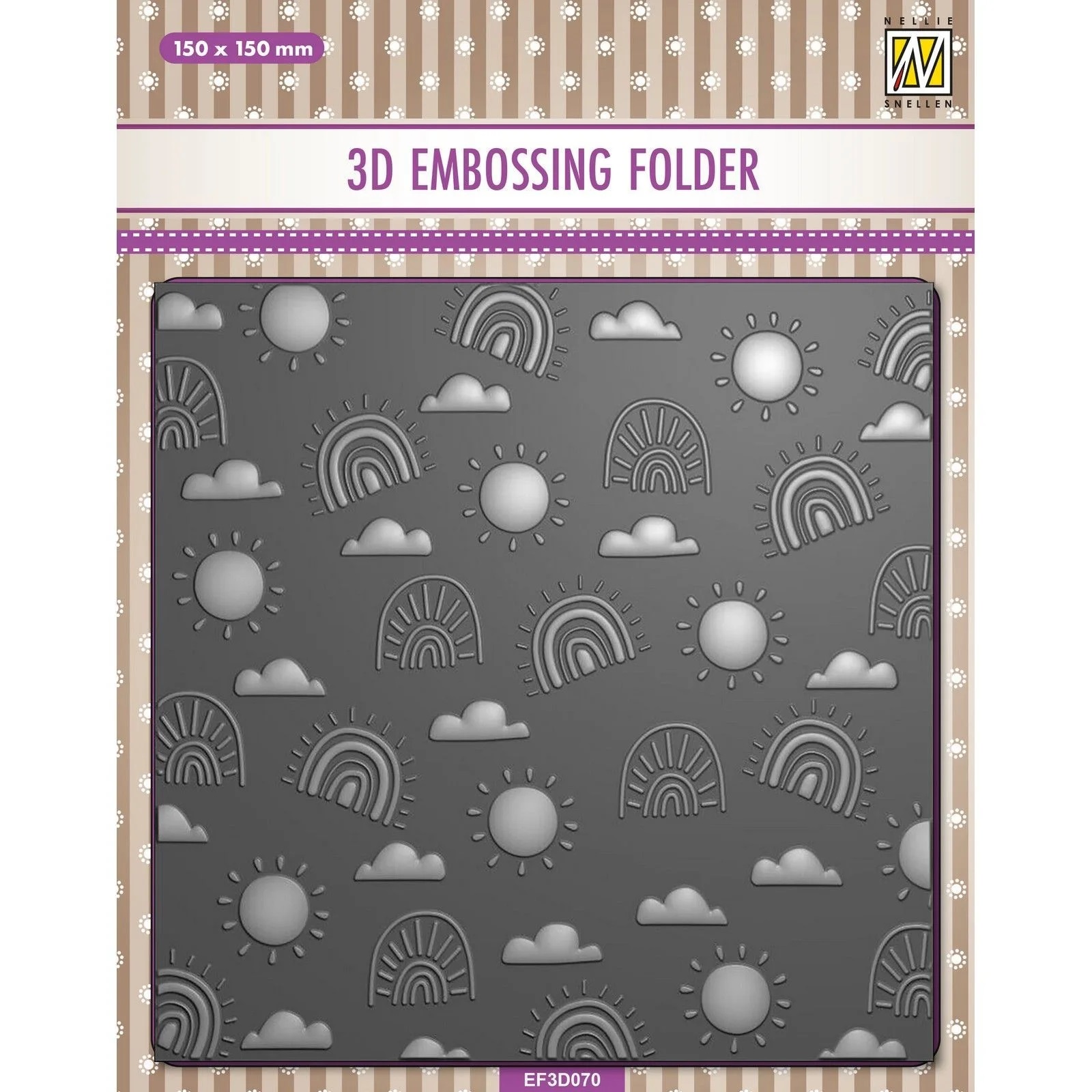 Nellie Snellen Background 3D Embossing Folder - Rainbow