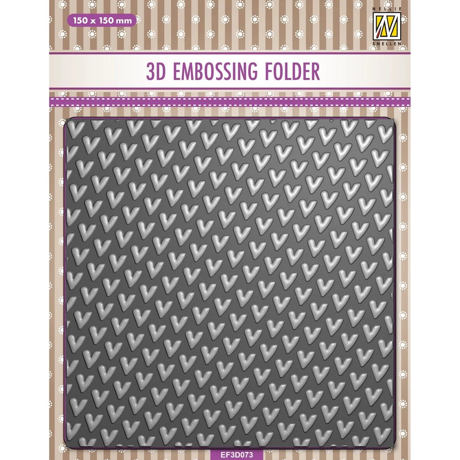 Nellie Snellen Background 3D Embossing Folder -  Hearts