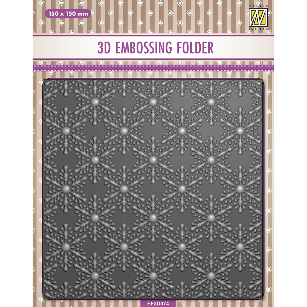 Nellie Snellen 3D Embossing Folder - Christmas Snowflakes