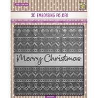 NEW Nellie Snellen 3D Embossing Folder - Merry Christmas