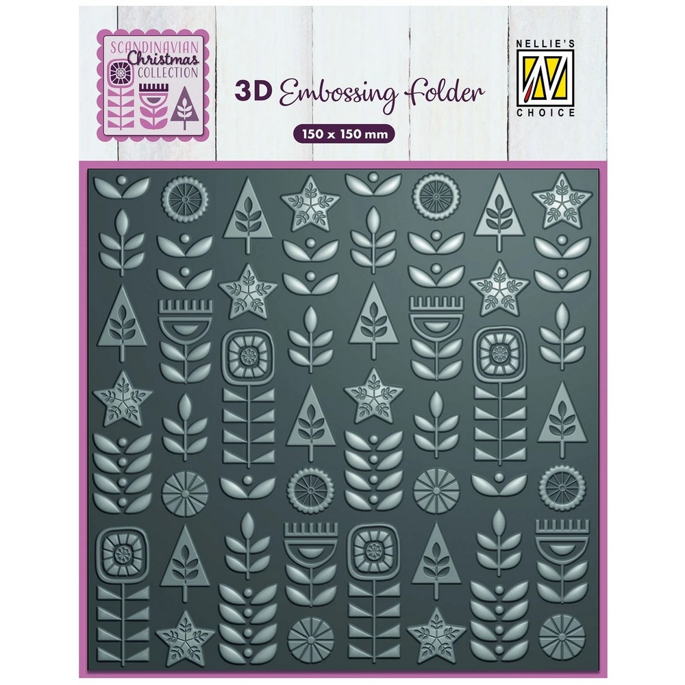 NEW Nellie Snellen 3D Embossing Folder - Scandinavian Flowers