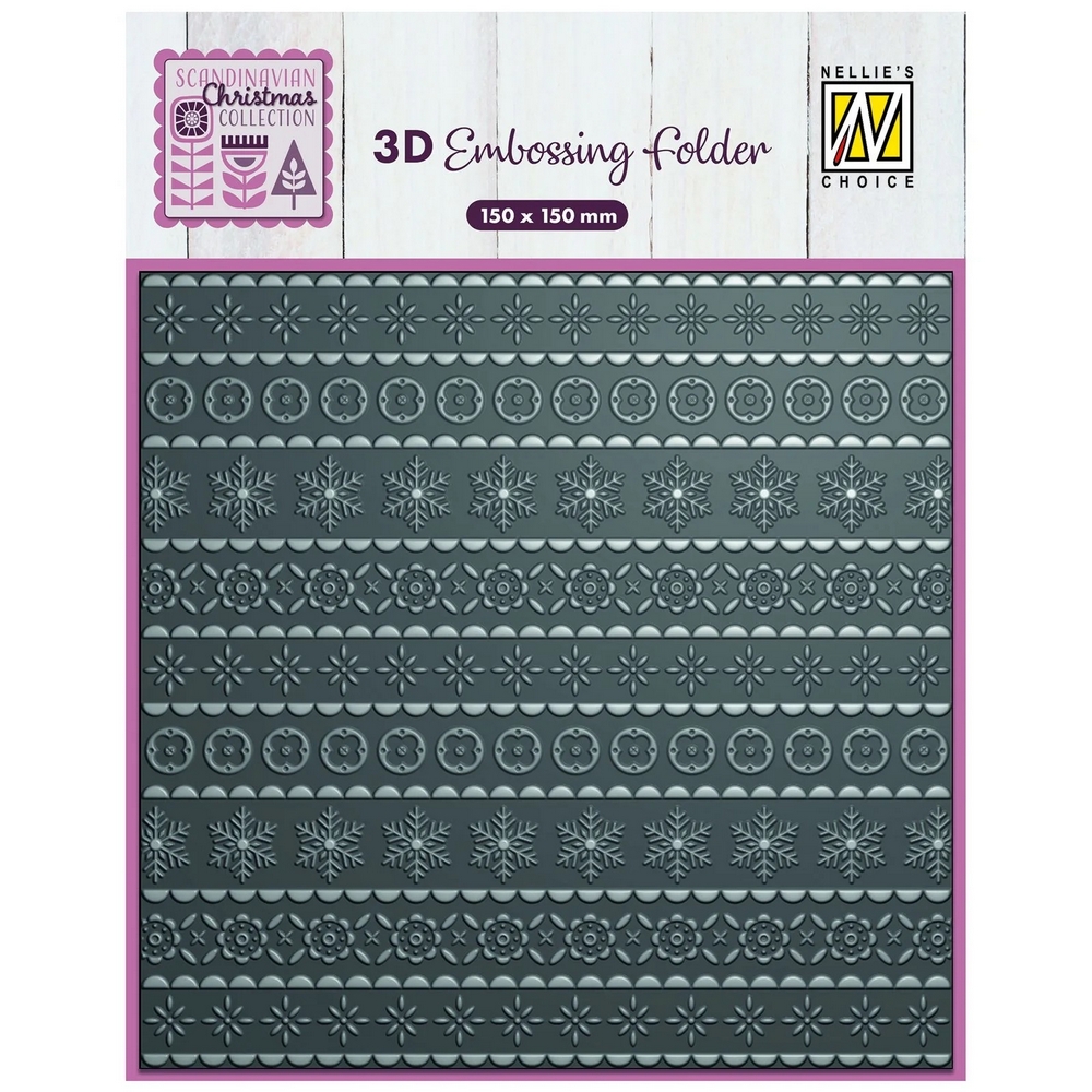 NEW Nellie Snellen 3D Embossing Folder - Scandinavian Christmas