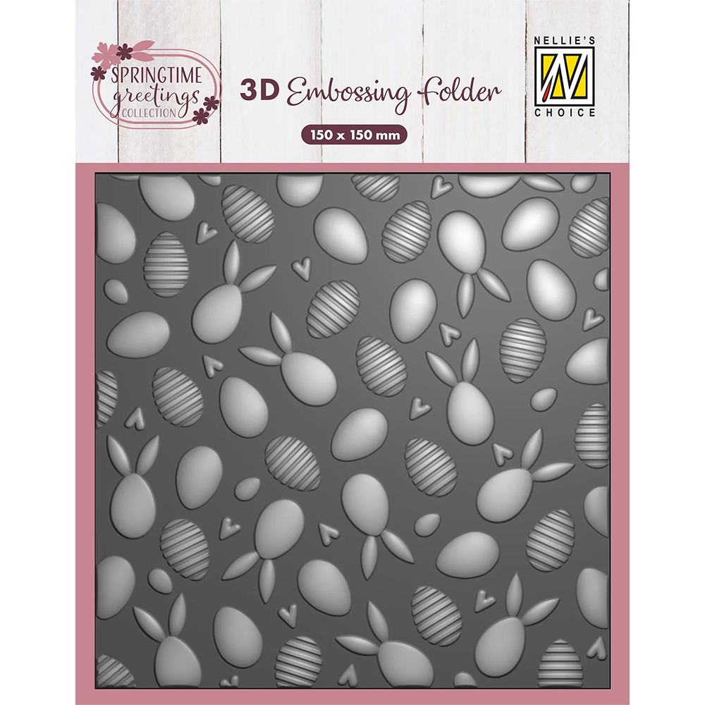 NEW Nellie Snellen 3D Embossing Folder - Bunnies And Eggs