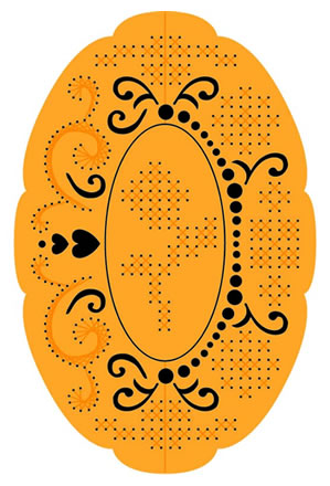 Elines Embroidery Stencil - Oval DU4