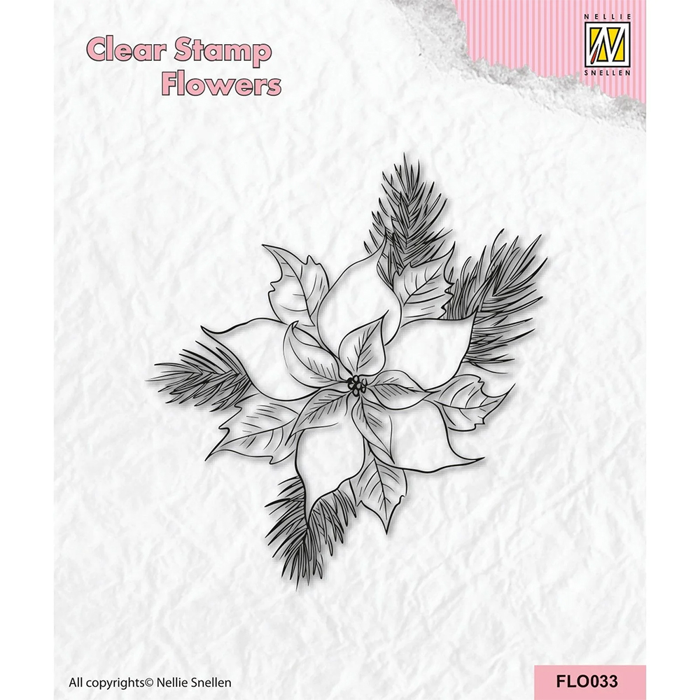 Nellie Snellen Flower Clear Stamps - Poinsetta