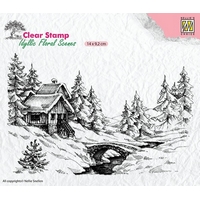 Nellie Snellen Clear Stamp Dyllic Floral Winter Scene 1