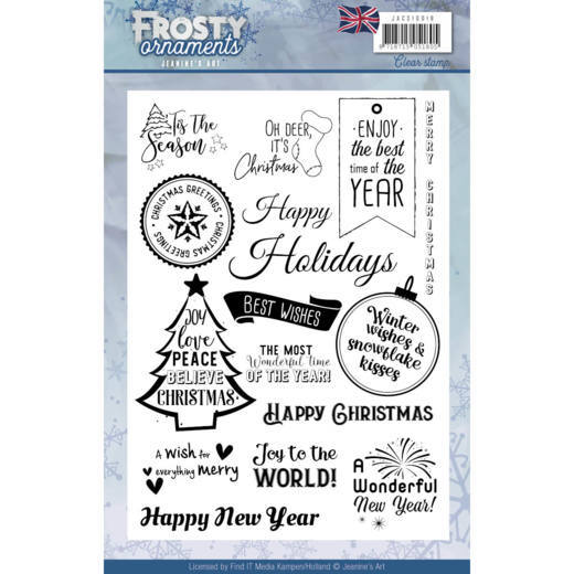 Jeanine's Art Frosty Ornaments Text Clear Stamp
