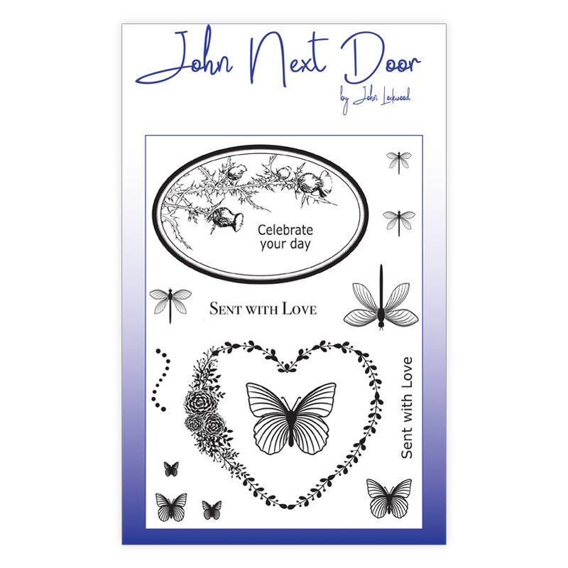 John Next Door Clear Stamp - Butterfly Frames (14pcs)