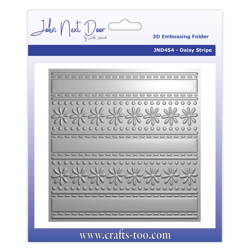 NEW John Next Door 3D Embossing Folder - Daisy Stripe