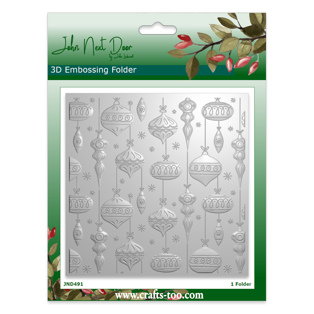 John Next Door 3D Embossing Folder - Retro Baubles