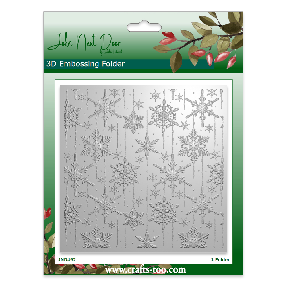 John Next Door 3D Embossing Folder - Retro Snowflakes