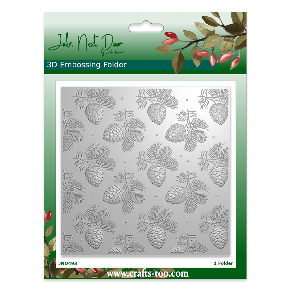 NEW John Next Door 3D Embossing Folder - Pinecones