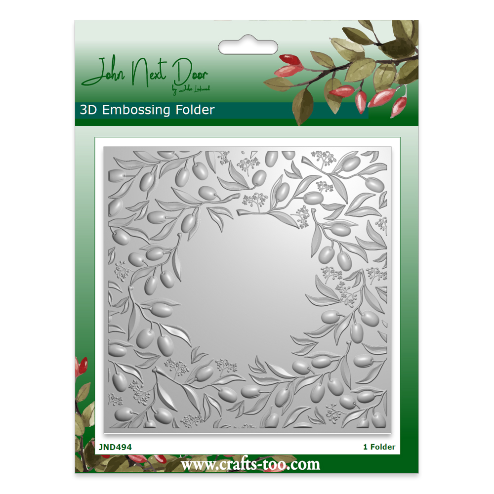 NEW John Next Door 3D Embossing Folder - Hawthorn