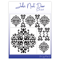 John Next Door Mask Stencil - Damask Dreams Set of 4