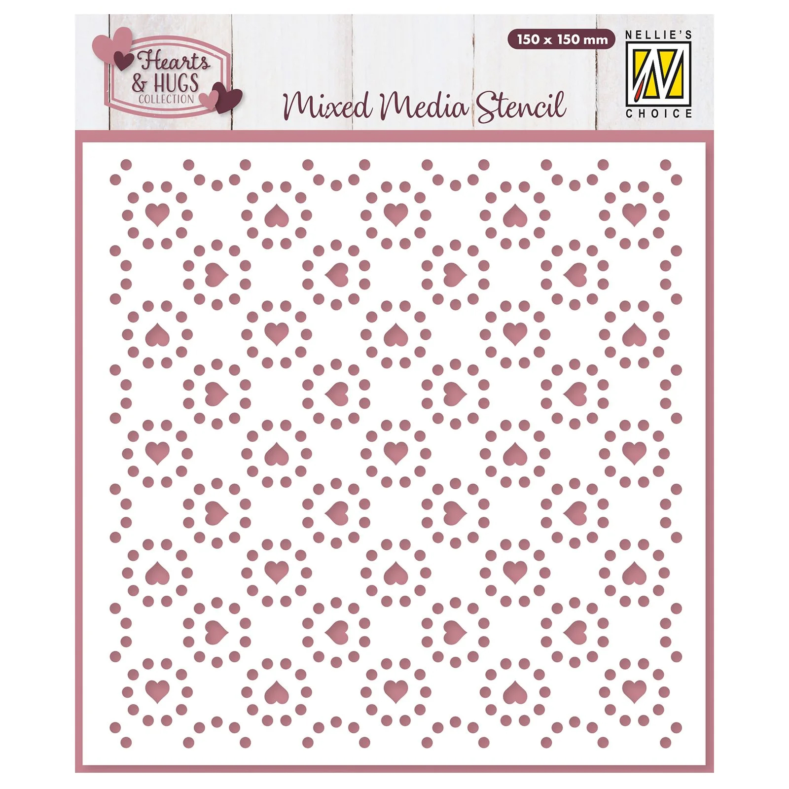 NEW Nellie Snellen Stencil - Hearts & Dots