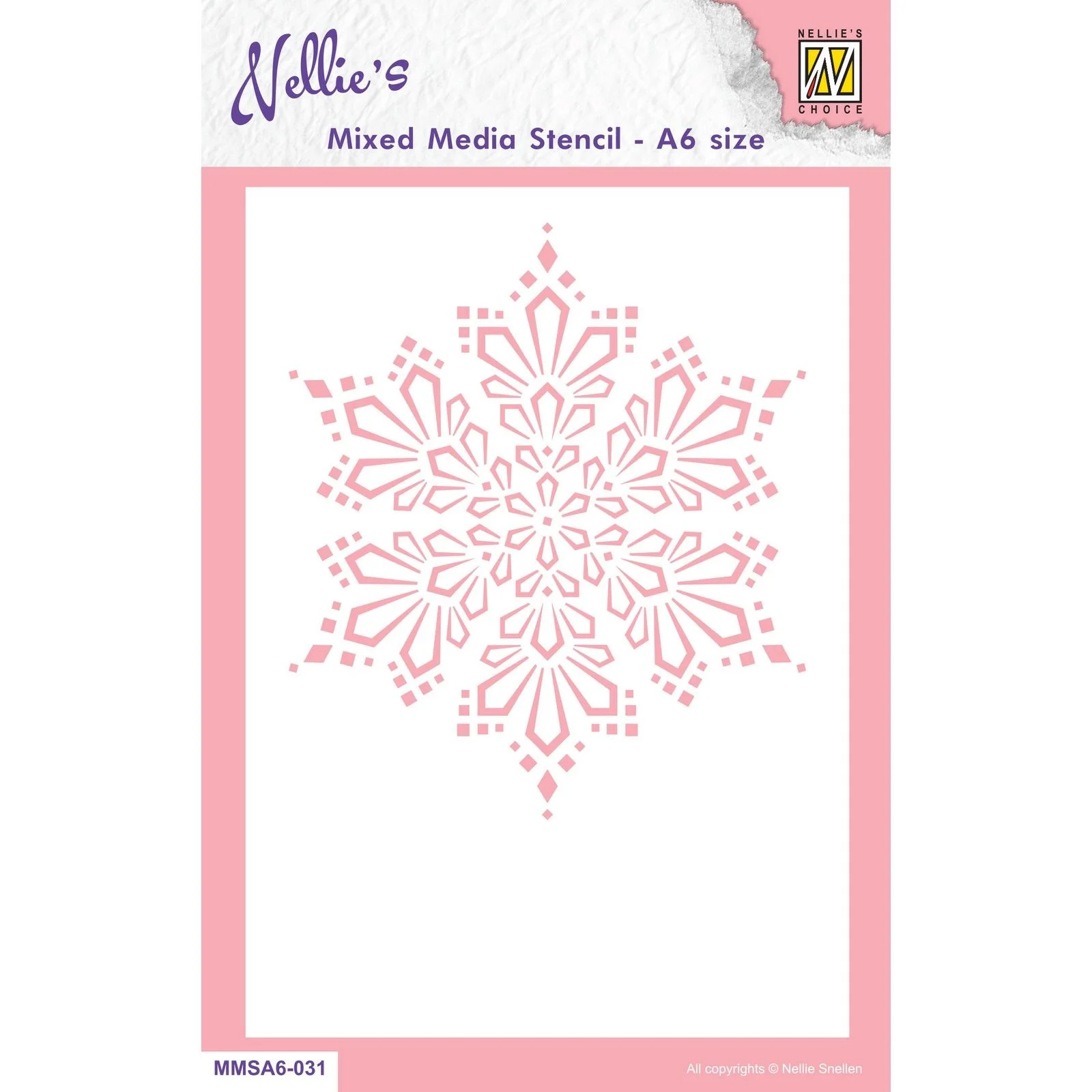 NEW Nellie Snellen Stencil - Christmas Snow Crystal