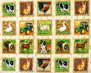 Fabric Picture Patches (0.5m) - Farmyard Animals