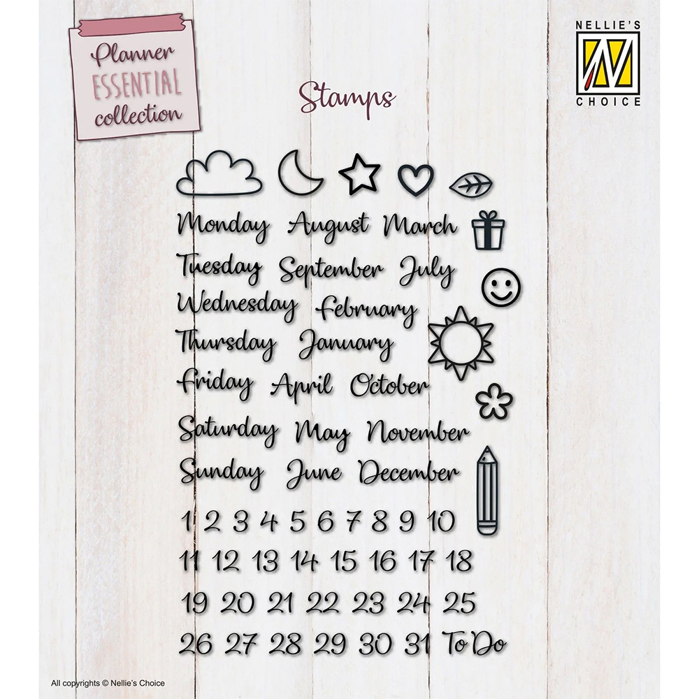 NEW Nellie Snellen Clear Stamp - Planner Essentials