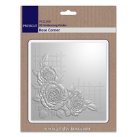 NEW Presscut 3D Embossing Folder - Rose Corner