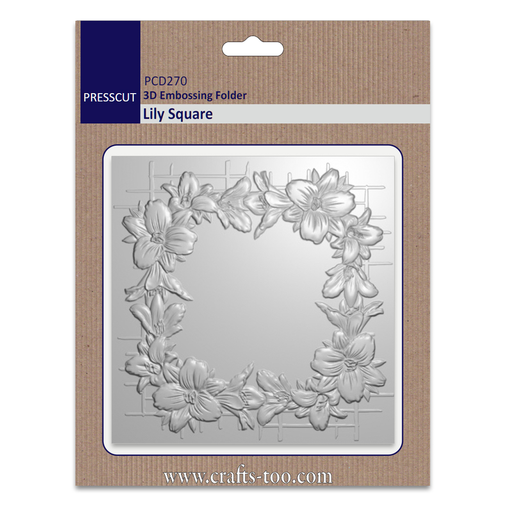 NEW Presscut 3D Embossing Folder - Lily Square