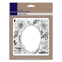 NEW Presscut 3D Embossing Folder - Poppy Frame