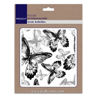 NEW Presscut 3D Embossing Folder - Exotic Butterflies