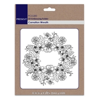 NEW Presscut 3D Embossing Folder - Carnation Wreath