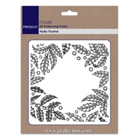 NEW Presscut 3D Embossing Folder - Holly Frame