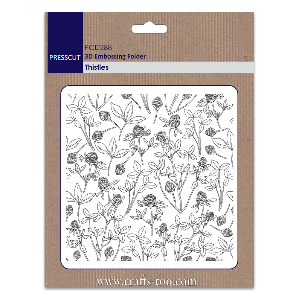 NEW Presscut 3D Embossing Folder - Thistles