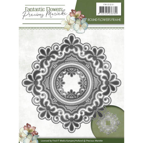 Precious Marieke Fantastic Flowers Cutting Die - Round Flowers Frame