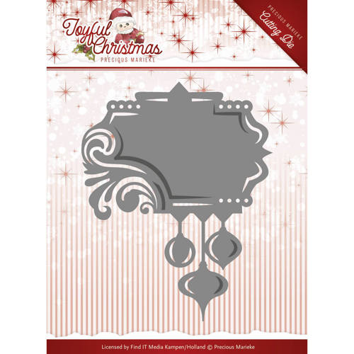 Precious Marieke Joyful Christmas Cutting Die - Label Ornament