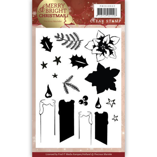 Precious Marieke Merry and Bright Christmas Clear Stamp - Candle