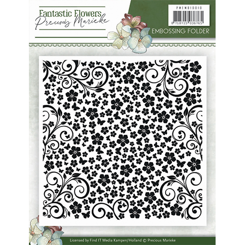 Precious Marieke Fantastic Flowers Embossing Folder