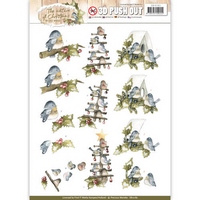 Precious Marieke The Nature of Christmas 3D Push Outs - Christmas Birds