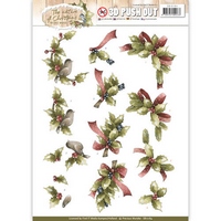 Precious Marieke The Nature of Christmas 3D Push Outs - Christmas Holly