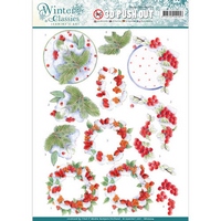 Jeanines Art Winter Classics 3D Push Out - Winterberries