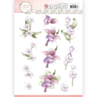 NEW Precious Marieke Flowers in Pastels 3D Pushout - Lilac Mist NEW Precious Marieke Flowers in Pastels 3D Pushout - Lilac Mist