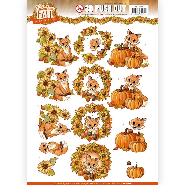 Yvonne Creations Fabulous Fall 3D Pushout - Fabulous Foxes