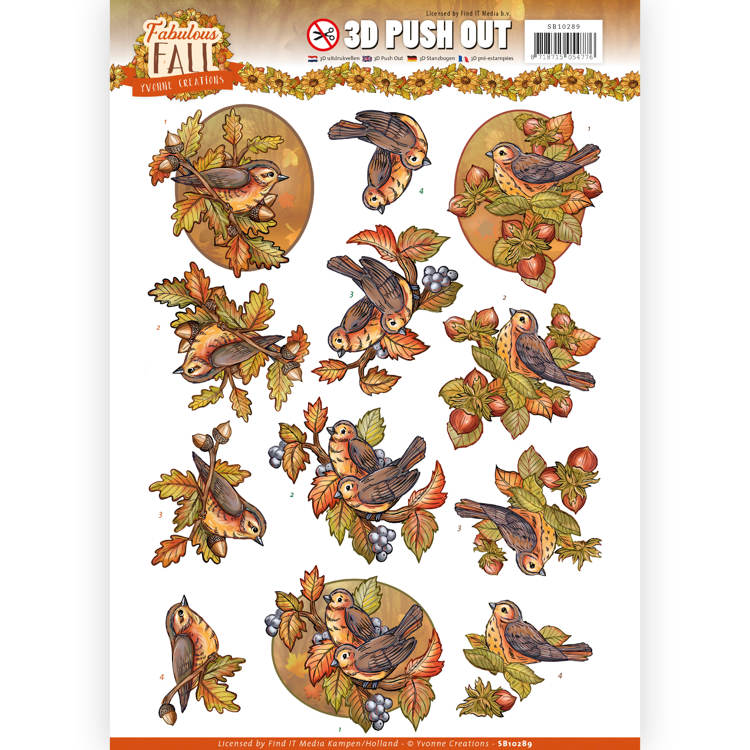 Yvonne Creations Fabulous Fall 3D Pushout - Fall Birds