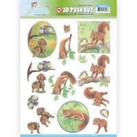 Jeanine's Art Young Animals 3D Pushout - In the Forest