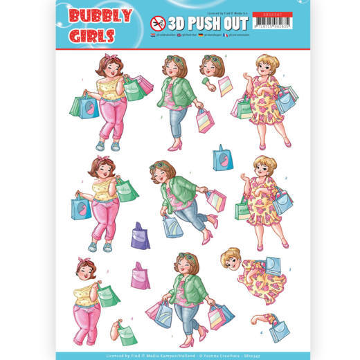 Yvonne Creations Bubbly Girls 3D Push Outs - Shopping