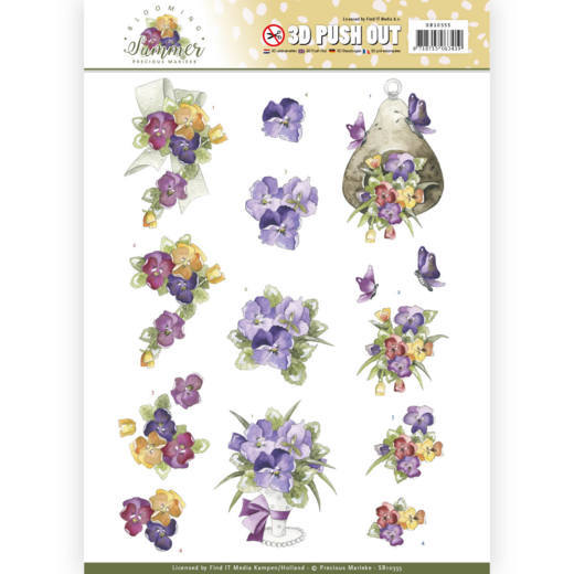 Precious Marieke Blooming Summer 3D Push Out - Summer Pansies