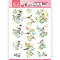 Jeanine's Art Happy Birds 3D Push Outs - Blue Dance