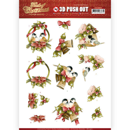 Precious Marieke Touch of Christmas 3D Push Out - Birds