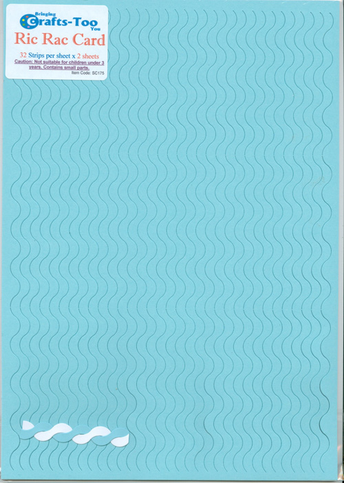 Crafts-Too Ric Rac Card - Baby Blue & White