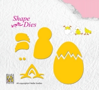 Nellie Snellen Shape Dies Lene Design - Build-up Chicken & Egg