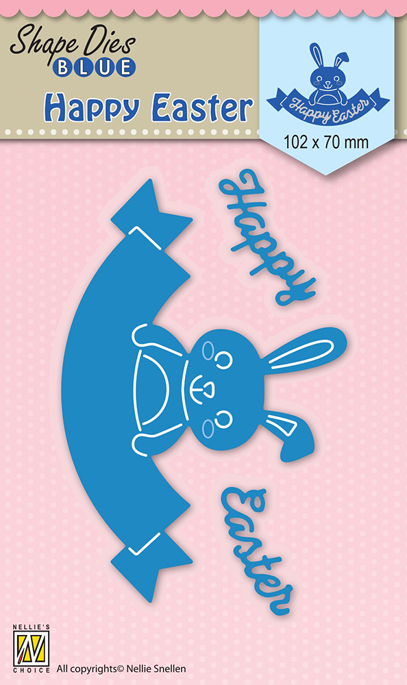 Nellie Snellen Shape Dies Blue - Happy Easter