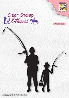 Nellie Snellen Clear Stamp Silhouette - Fisherman